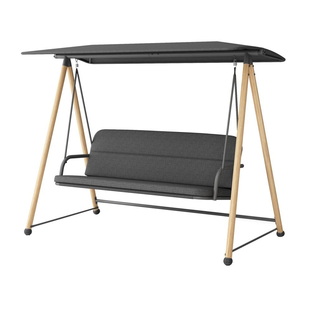 Balancelle de jardin noire 3 places Darwin – Image 3