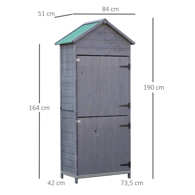 Abri de jardin – Armoire pin massif gris – Image 2