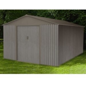 Abri de jardin métal aspect bois