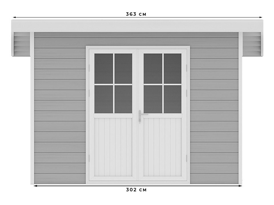 Abri de jardin composite SINTRA – 9m2 gris clair – 28 mm – Image 2