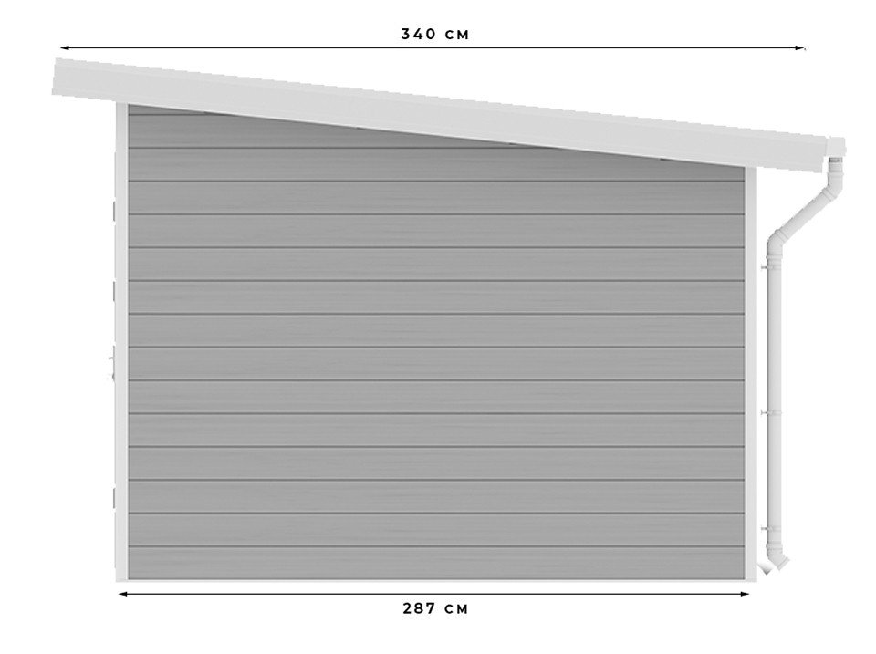 Abri de jardin composite SINTRA – 9m2 gris clair – 28 mm – Image 4