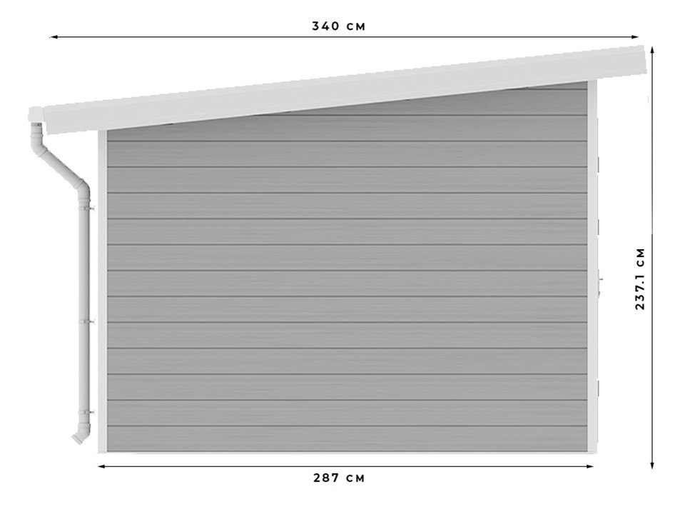 Abri de jardin composite SINTRA – 9m2 gris clair – 28 mm – Image 3
